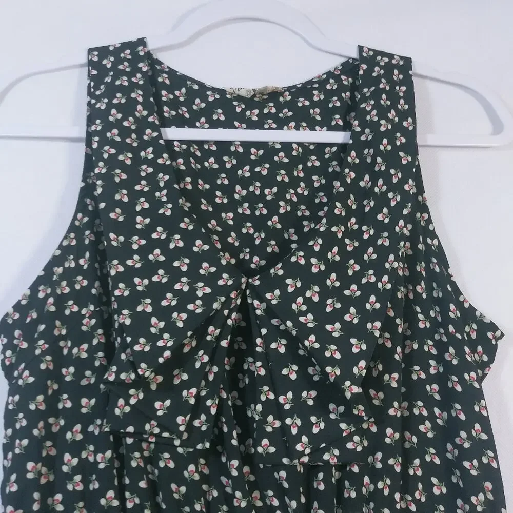 Ventti Black Sleeveless Dress Floral Print With Pockets Size L - Picture 4 of 8